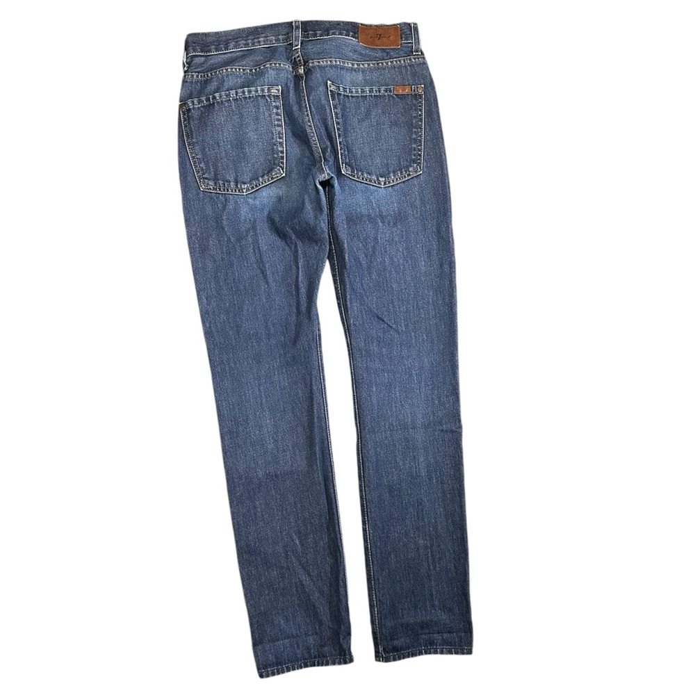 7 for all mankind Dark blue skinny fit jeans with leather patch on back pocket